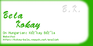 bela kokay business card